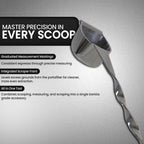 Rattleware Stainless Steel Spoon Twist - Espresso Spoon with Graduated Measure and Scraper Front - Perfect for Precision Coffee Making