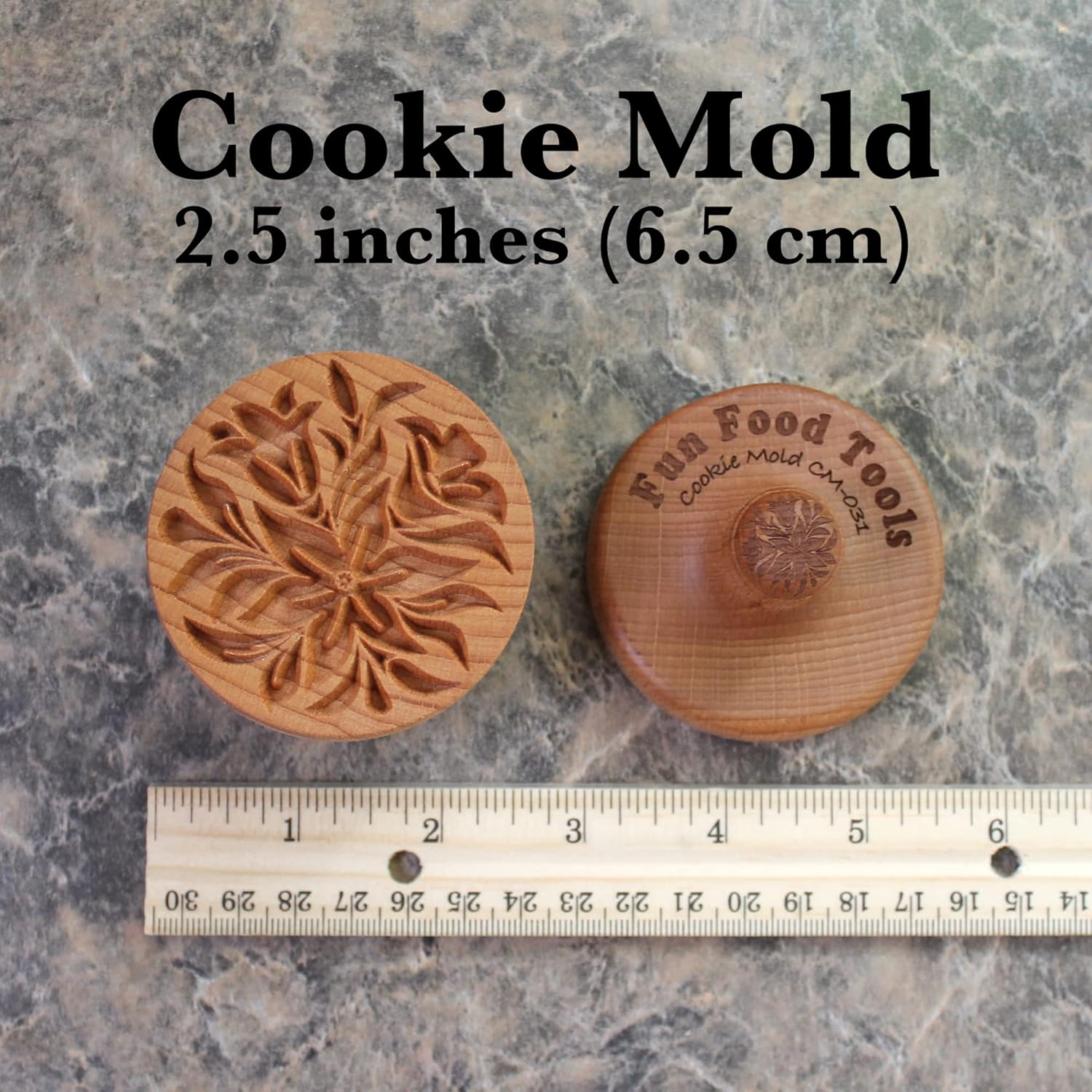Wood Cookie Stamp, 2.5 Inch (Bluebells CS-031)
