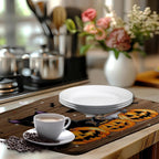 Halloween Spooky Pumpkin Dish Drying Mats Ghost Dish Mat Kitchen Cat Large Drying Matt Dishes Dryer Pad for Kitchen Counter Absorbent Microfiber Washable Foldable Reusable 18x24 in