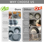 To encounter Small Silicone Muffin Pan, 2 Pack 12-Cup, Nonstick Baking Cups, Cupcake Pan with Metal Reinforced Frame More Strength