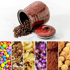 Hasense Ceramic Food Storage Jar, Coffee Canister with Lid, Cookie Candy Jar for Kitchen and Home, Serving for Dog Treat Sugar Loose Tea Flour Coffee Beans, 30 FL OZ(Red)