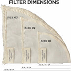 (2-Pack) Reusable Organic Cotton Filters for Hario V60 and Origami Style Pourover Coffee Filters, Ceramic Cup, Glass, Plastic Dripper (Size 01, 1-2 Cups)