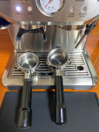 54mm Double Spout Portafilter - Compatible with Breville Barista Express, Bambino, Infuser, Duo Espresso Machines - Double Shot Filter Basket - Plastic