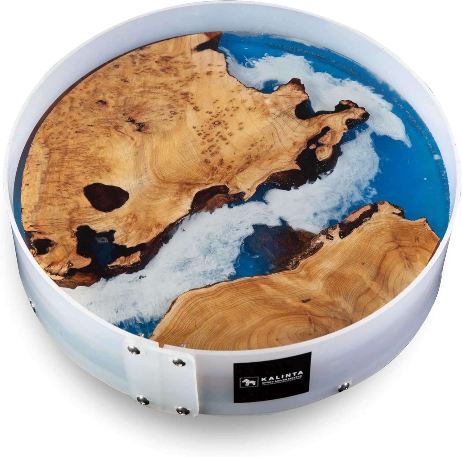 Resin Mold Large Round Deep -Kalinta 12inch Reusable Epoxy Round Molds for Resin Clock, Serving Tray Board, End Table，Floral Preservation Bouquet