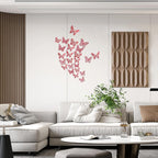 SAOROPEB 3D Butterfly Wall Decor - 48 Pcs, 4 Styles, 3 Sizes - Removable Stickers (Blood Red) for Birthday & Party Celebrations