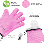 KITCHEN PERFECTION Silicone Smoker Oven Gloves -Extreme Heat Resistant BBQ Gloves-Handle Hot Food Right on Your Grill Fryer & Pit|Waterproof Grilling Cooking Baking Mitts|Superior Value Set+3 Bonuses