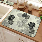 19.5" x 12" Dish Drying Mat & 24" x 5.5" Sink Splash Guard, Super Absorbent Drainer Rack Mat for Kitchen Counter Coffee Bar