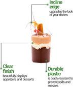 Restaurantware 3 Ounce Shot Glasses 100 Round Incline Cups - With Clear Finish Disposable Plastic Shot Glasses For Serving Samples At Wedding Banquets And Catered Events