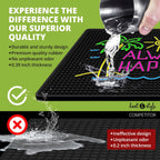 Premium Quality Always Happy Hour Bar Mat, Tiki Bar Mat for Bartending 18x12, Outdoor Tiki Bar Decor, Durable Bar Mats for Countertop, Drying Mat for Home Bar, Perfect Home Bar Accessories Xmas Gift