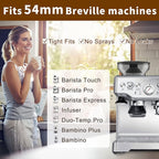 54mm Coffee Bottomless Portafilter, Compatible with Breville Barista Bes 870/878/880 Replacement Parts Bottomless Portafilter（brown）.