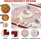 Silicone Baking Mat, Non Stick Pastry Mat Sheet for Dough Rolling, Nonslip Fondant/Pie Crust Mat, Counter Mat Oven Liner Mat for Making Cookies Macarons Bread Baking Supplies Extra Large 26 x 16 Inch