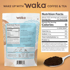 Waka Instant Black Tea Mix Pouch, Decaffeinated - 100% Tea Leaves, No Additives, Unsweetened Tea Powder for 50 Quarts or 200 Cups – Easy Quick Hot and Iced Teas (4.5oz)