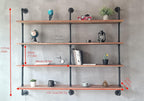 Floating Shelves for Wall Bookshelf Industrial Pipe Shelving Shelves 60 Inch Natural Wood Planks Rustic Wall Shelves Hanging Bookshelves Farmhouse Kitchen Shelving