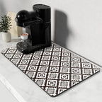 Rnivvi Coffee Mat, 12" x 19" Cute Coffee Bar Mats for Espresso Machine Station Accessories and Organizer, Hide Stain Rubber Backed Absorbent Dish Drying Pad for Kitchen Counter, Modern Abstract Art