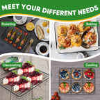 P&P CHEF Baking Oven Sheet Pan with Rack for Cookie, Nonstick Oven Tray and Cooling Rack for Baking & Roasting, Easy Clean, Black, 10.4 x 8 Inch