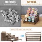 Goabroa Acrylic Display Risers,2 Sets 10 Pcs Rectangular Display Stands for Vendor Events, Acrylic Display Shelves for Figures, Cupcake, Wine Glass and Handbag display, Transparent Black