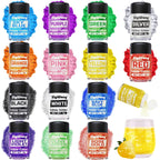 Edible Glitter Set - 15 Colors Food Grade Luster Dust, Edible Glitter Powder for Drinks, Cake Decorating, Chocolates, Fondant, Strawberries, Cupcakes, Candy, Cookie. Vegan - 5g/bottle