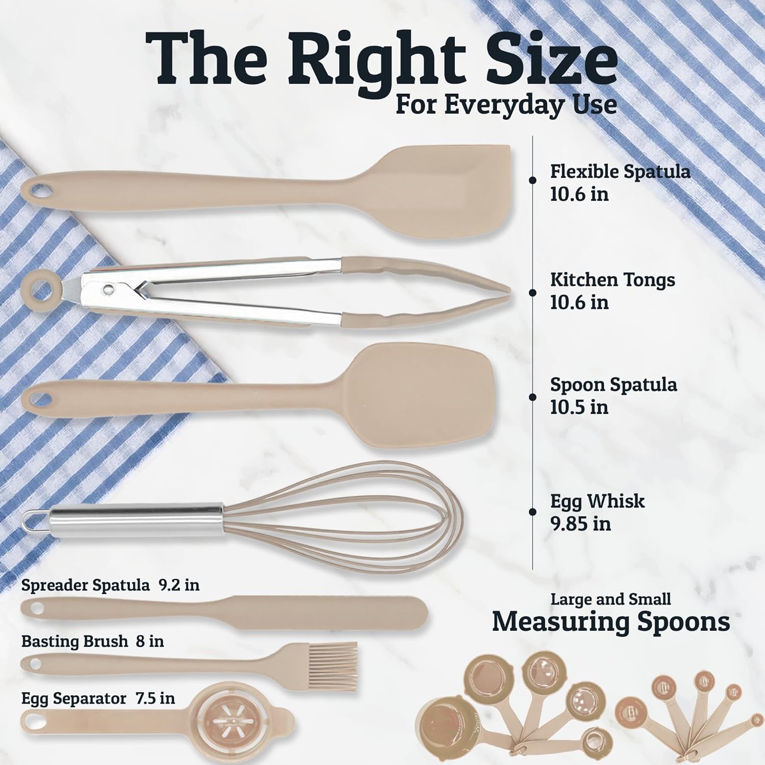 Priority Chef Stainless Steel Mixing Bowls with Lids Set - Premium 30Pcs with 6pc Metal Bowl Set for Kitchen, 3 Graters, Airtight Lids, Non-Slip Bases & Silicone Utensils, Khaki