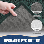 Arotive Luxury Chenille Bathroom Rug Mat, Extra Soft Thick Absorbent Shaggy Bath Rugs, Non-Slip Machine Wash Dry, Plush Bath Mats for Bathroom, Shower and Tub, 47x17, Dark Green