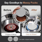 51mm Bottomless Portafilter & Puck Screen, 3-Ear Stainless Head, Compatible with CASABREWS CM5418, 3700Essential, 3700Gense Espresso Machines, Includes 304 Stainless Steel Filter Basket