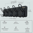 Dseap Coat Rack Wall Mounted - Heavy Duty Farmhouse Rustic Wall Coat Hanger with 5 Wire Hooks for Clothes Hat Jacket Towel, RusticWire, J1-5A, Black