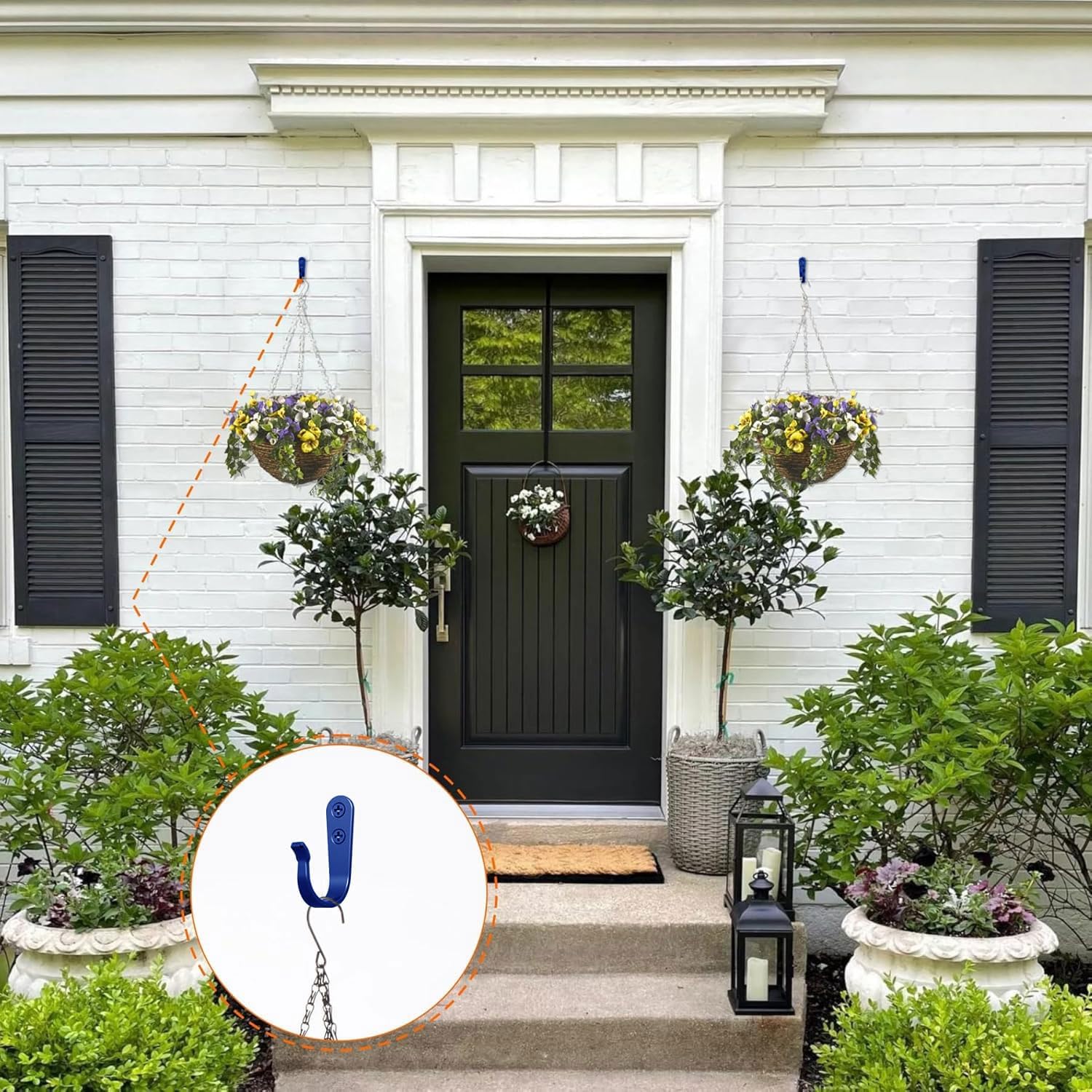 20PCS Wall Hooks for hanging, Metal Wall Hooks for Coats, Coat hooks for Wall, Heavy Duty Single Prong Wall Hooks With 40 Pieces Screws for Hanging Coats，Towel，Backpack，Hat, Dog Leashes (Blue)