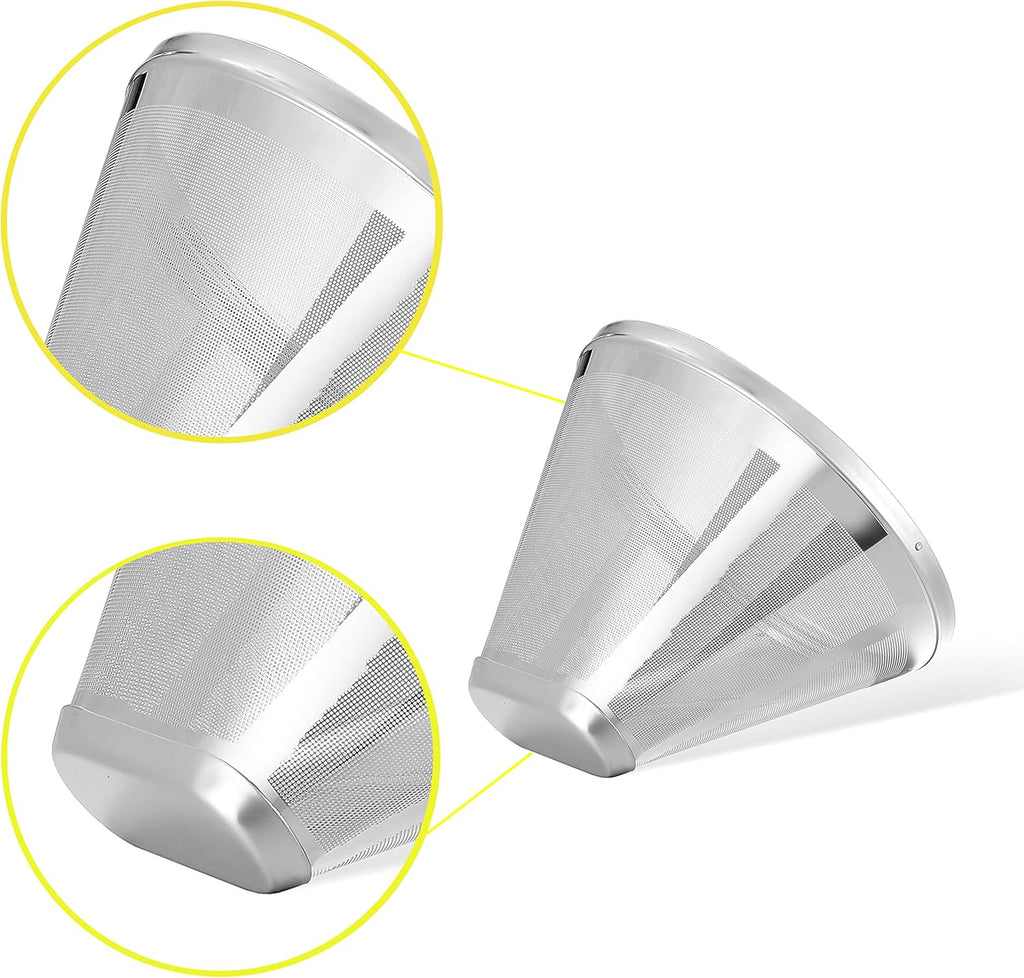 Reusable #4 Cone Coffee Filters for Ninja Dual Brew Pro Coffee Makers,Compatible with Ninja CFP301 CFP201,8-12 Cup Stainless Steel Basket (1*Stainless Steel)