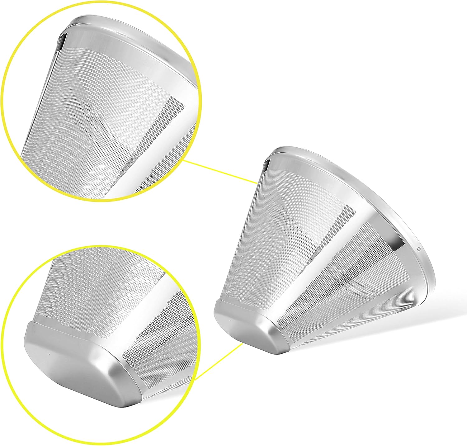 Reusable #4 Cone Coffee Filters for Ninja Dual Brew Pro Coffee Makers,Compatible with Ninja CFP301 CFP201,8-12 Cup Stainless Steel Basket (1*Stainless Steel)