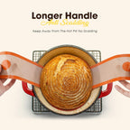 Dizywiee Silicone Bread Sling for Dutch Oven, 3-Pack Non-Stick & Easy to Clean Bread Baking Mat Set, Reusable Bread Sling with Long Handle to Transfer Sourdough, 01.3Pack Black+Orange+Red