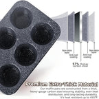 Stainless Steel Popover Pans - 6-Cavity Non-Stick Tray Mold for Baking, Jumbo Size for Premium Homemade Cupcakes, Muffins, Cheesecakes, Breads - Professional Grade for Bakery Kitchen Oven