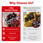 J WAY LOCAL FLAVOR BOBA Authentic Instant Tapioca Boba Pearls Bulk,60 Servings Black for Milk Tea,Smoothies and Desserts,Brown Sugar Flavor (Ready in Just 20 Seconds,No Preservatives,Gluten Free)