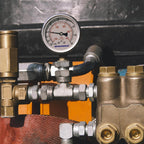 MEASUREMAN 2-1/2" Dial Size, Glycerin Filled Pressure Gauge, 30inHG-60psi, 304 Stainless Steel Case, 1/4" NPT Lower Mount