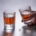 KAMMAK Crystal Whiskey Glasses Set of 2, Handcrafted 3.38oz Liquor Glasses, Luxury Old Fashioned Glasses Stemless, Hand Blown Scotch Cup for Women, Men Barware Gift for Cocktail, Bourbon