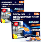 Dishwasher Cleaner Deodorizer Descaler Tablets - 56 Tabs - 1 Plus Year Supply - Extra Scented Deep Cleaning Sanitizer Pods - Remove Hard Water - Contain Citric Acid Heavy Duty Septic Safe - Citrus