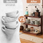 Coffee Mug Holder Wooden Cup Rack,3-Tier Acrylic Home Coffee Mug Display Rack for Kitchen Countertops, Coffee Bars, for Placing Mugs, Coffee Beans, Syrup, Cups, Stirrers