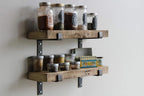 Urban Legacy Accent Shelves | Reclaimed Barn Plank | Set of 2 with Full Brackets (Natural 18"x 7"x 2")