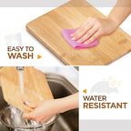 3 Piece Cutting Board Set - Reversible Bamboo Wood Cutting Boards for Kitchen, Chopping Meat, Vegetables, Fruit, Cheese, Charcuterie - Assorted Sizes with Handles for Meal Prep & Serving, Kitchen Gift