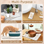 2 PCS Stone Dish Drying Mat for Kitchen Counter,Quick Dry Stone Dishes Mats,Marbled Water Absorbing Diatomaceous Earth Drying Pad for Countertop Bottles Utensils Cups(Gold White 16"×12" & 8"x4")