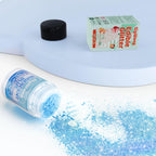 Iridescent Blue Edible Glitter - 5g Food Grade Cake Decorating Shimmering Glitter, Edible Sprinkle Luster Dust for Drinks, Chocolates, Fondant, Strawberries, Cupcakes, Candy, Cookie - Vegan