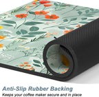 Rnivvi Coffee Mat, 12" x 19" Cute Coffee Bar Mats for Espresso Machine Station Accessories and Organizer, Hide Stain Rubber Backed Absorbent Dish Drying Pad for Kitchen Counter, Abstract Flowers