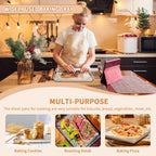 Stainless Steel Baking Sheet Set of 2, Deedro Cookie Sheet Metal Baking Pan Oven Tray, Non Toxic & Heavy Duty, Rust Free & Mirror Finish, Easy Clean & Dishwasher Safe, 10 x 8 x 1 Inch