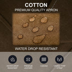 Cotton Canvas Cross Back Apron for Art Painting Garden Chef Bartender Work,Women Men 3 Pockets Waterproof Adjustable M-XXL