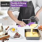 Silicone Spatula Set - 4-Piece Rubber Spatulas Silicone Heat Resistant 600°F for Everyday Task - Seamless Design Kitchen Spatulas for Nonstick Cookware - Purple