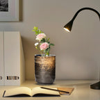 Ceramic Spoon Holder for Coffee Bar, Upright Tea Spoon Holder Cup, Coffee Stirrers Straws Stir Stick Holder, Red Strips