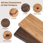 Floating Shelves for Wall Decor, 8 Inch Deep Rustic Solid Elm Wood Floating Shelves Wall Mounted, Wall Shelves with Invisible Bracket for Living Room Bathroom Bedroom Kitchen, 24 Inch Set of 2, Walnut