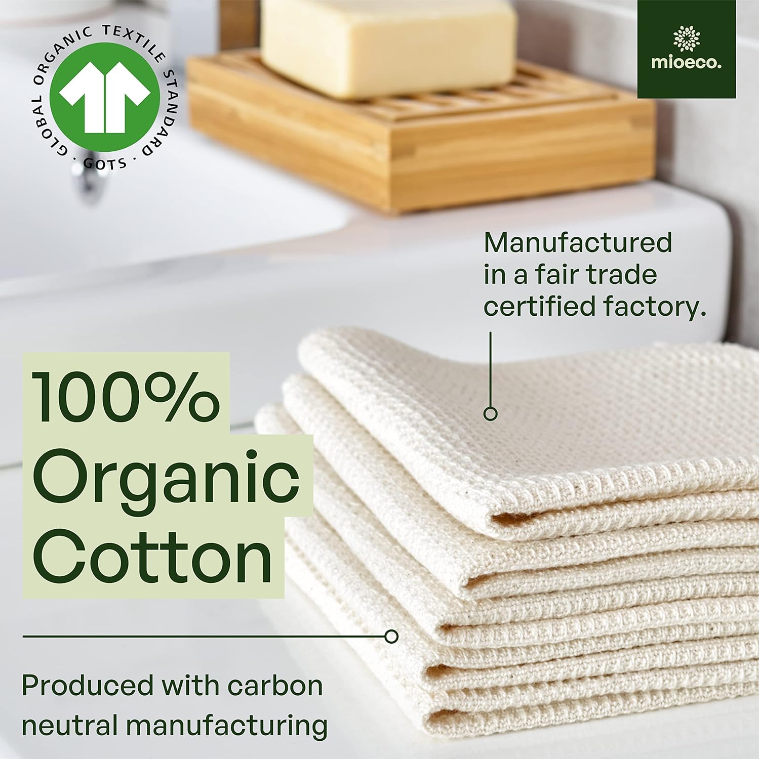20 Pack Reusable Paper Towels Washable - Nature Friendly - Organic Cotton Alternative - Thick, Strong, Paperless Kitchen Dish Cloths - Reusable Napkins - Dish Towels - Cloth Napkin - Kitchen Towels