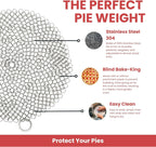 Pie Armor, Universal Fit Pie Weight for 7-10 inch Pies, Durable Alternative to Traditional Ceramic Pie Weights, 100% Stainless Steel 304