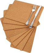 Boao 8 Pack Rectangle Cork Trivets for Hot Dishes 11'' x 8'' x 0.2'' Cork Plant Coasters Placemat Hot Pad Sheet Heat Resistant for Kitchen Countertops Table Pots Pans Restaurant Cafe Wedding Supplies