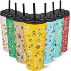 BJPKPK 22oz Insulated Tumbler With lid And Straw Stainless Steel Tumblers Travel Coffee Mug Reusable Thermal Cup,Hawaii Fruits Yellow