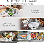 HaWare Mixing Bowls with Airtight Clear Lids, 6-Piece Stainless Steel Strong Nesting Bowls Set, Metal Salad Bowl for Cooking, Prepping, Baking, Serving & Food Storage, Size 4.6, 3, 1.5QT, Colorful